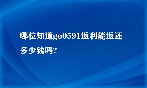 哪位知道go0591返利能返还多少钱吗?