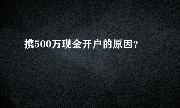 携500万现金开户的原因？