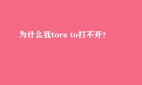 为什么我tora to打不开？