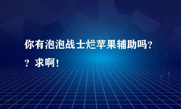 你有泡泡战士烂苹果辅助吗？？求啊！