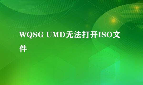 WQSG UMD无法打开ISO文件