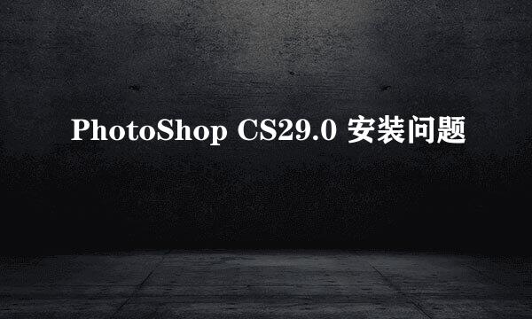 PhotoShop CS29.0 安装问题