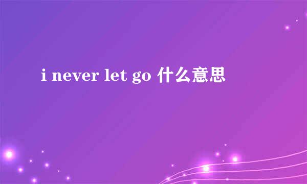 i never let go 什么意思