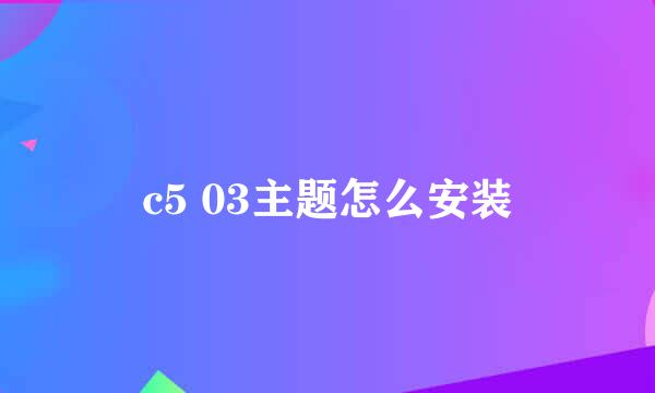 c5 03主题怎么安装