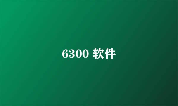 6300 软件