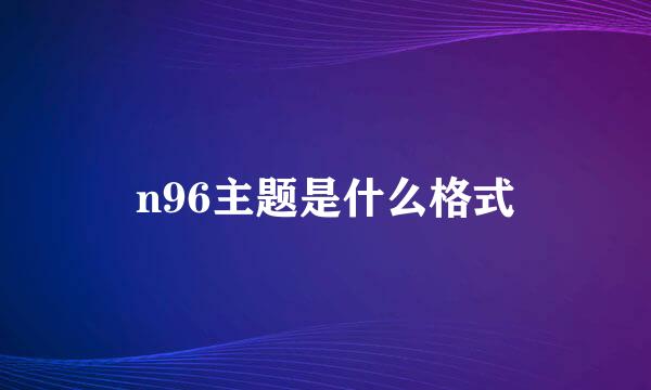 n96主题是什么格式