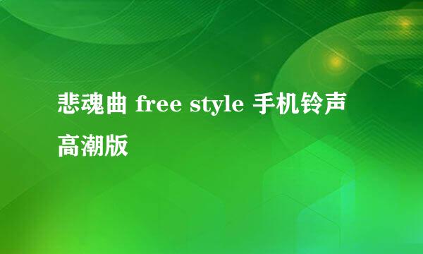 悲魂曲 free style 手机铃声高潮版