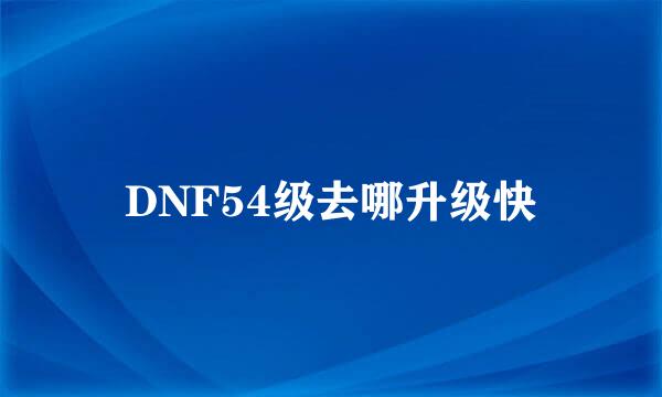 DNF54级去哪升级快