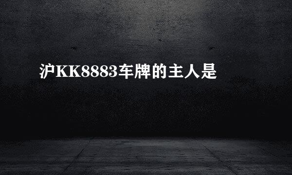 沪KK8883车牌的主人是