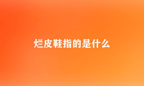 烂皮鞋指的是什么