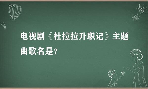 电视剧《杜拉拉升职记》主题曲歌名是？