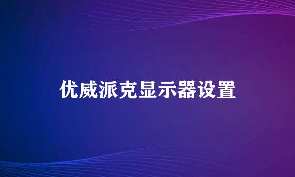 优威派克显示器设置