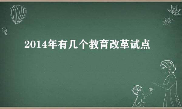 2014年有几个教育改革试点