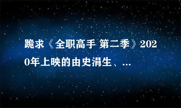 跪求《全职高手 第二季》2020年上映的由史涓生、张盈盈导演的动画片百度云资源