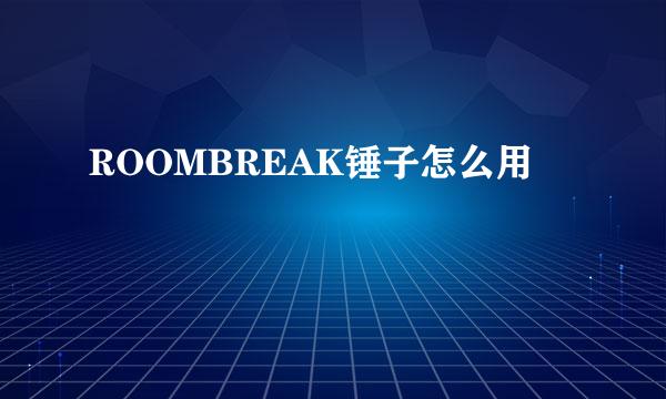 ROOMBREAK锤子怎么用