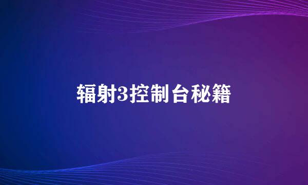 辐射3控制台秘籍