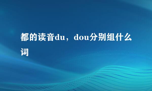 都的读音du，dou分别组什么词