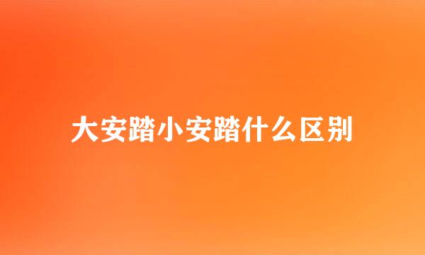 大安踏小安踏什么区别