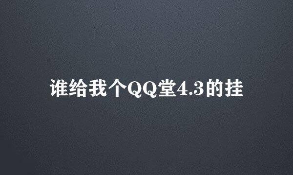 谁给我个QQ堂4.3的挂