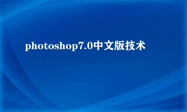 photoshop7.0中文版技术