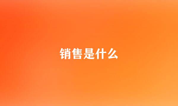 销售是什么