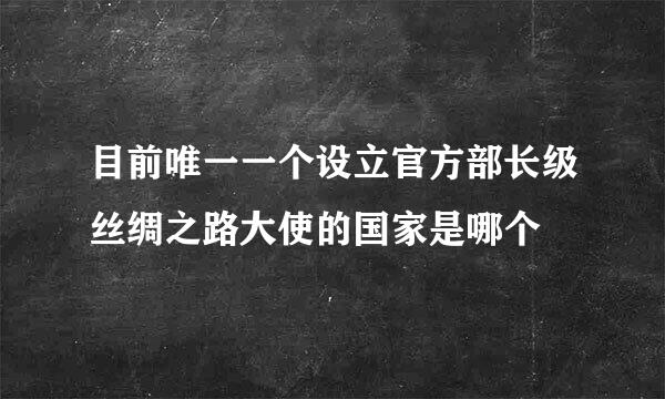 目前唯一一个设立官方部长级丝绸之路大使的国家是哪个