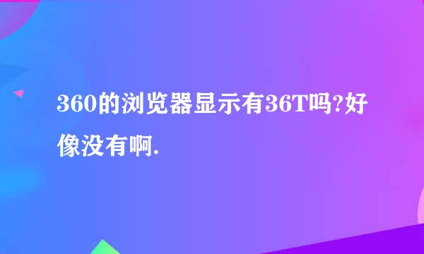 360的浏览器显示有36T吗?好像没有啊.