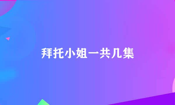 拜托小姐一共几集