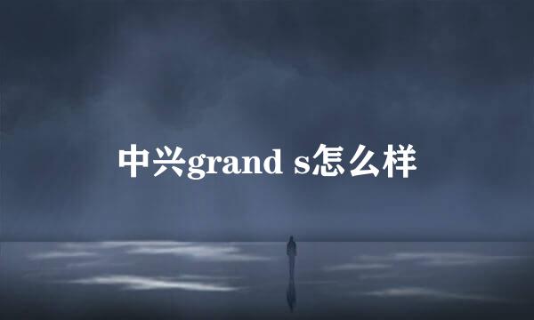 中兴grand s怎么样