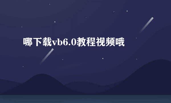 哪下载vb6.0教程视频哦