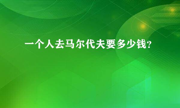 一个人去马尔代夫要多少钱？