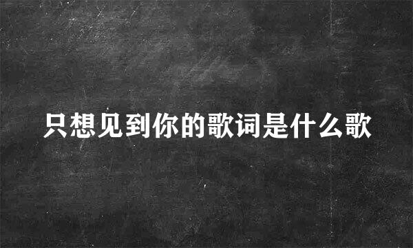 只想见到你的歌词是什么歌