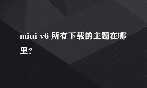 miui v6 所有下载的主题在哪里？