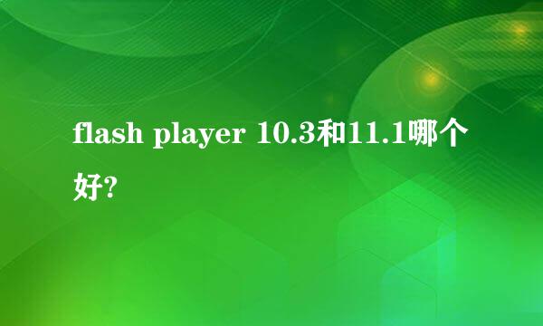 flash player 10.3和11.1哪个好?