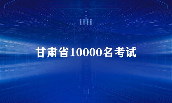 甘肃省10000名考试