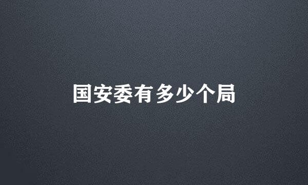 国安委有多少个局