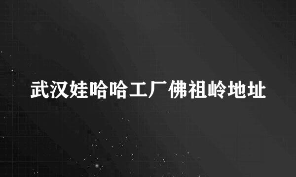 武汉娃哈哈工厂佛祖岭地址