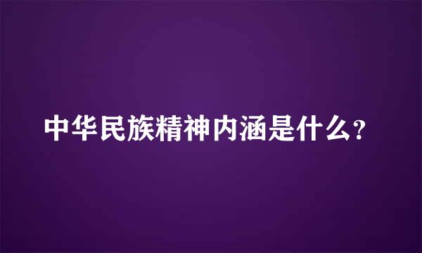 中华民族精神内涵是什么？