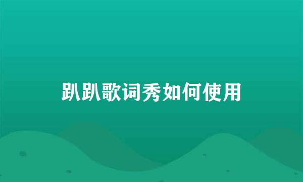 趴趴歌词秀如何使用