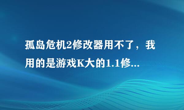 孤岛危机2修改器用不了，我用的是游戏K大的1.1修改器，游戏是游戏小旅鼠的硬盘版。