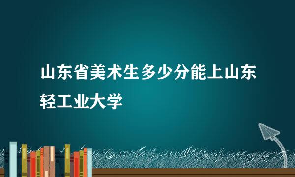 山东省美术生多少分能上山东轻工业大学