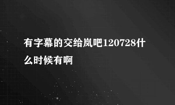 有字幕的交给岚吧120728什么时候有啊