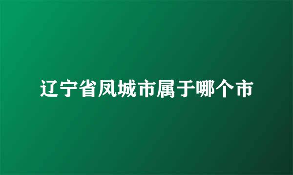 辽宁省凤城市属于哪个市