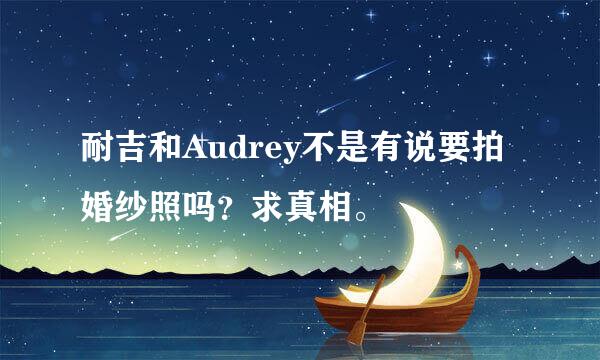 耐吉和Audrey不是有说要拍婚纱照吗？求真相。