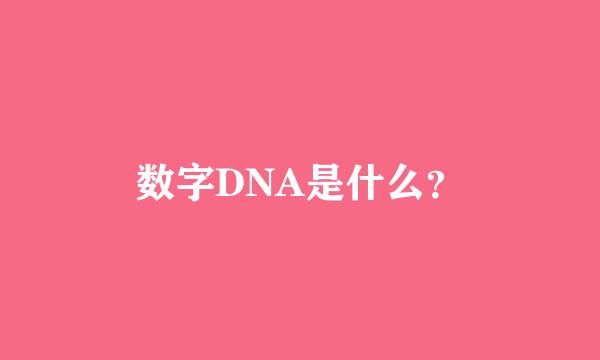 数字DNA是什么？