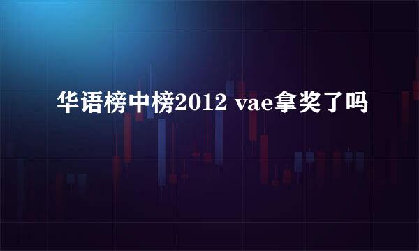 华语榜中榜2012 vae拿奖了吗