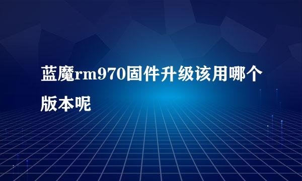 蓝魔rm970固件升级该用哪个版本呢