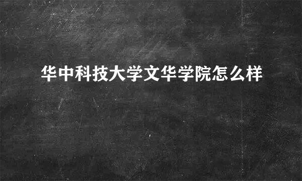 华中科技大学文华学院怎么样