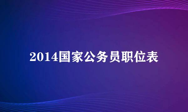 2014国家公务员职位表