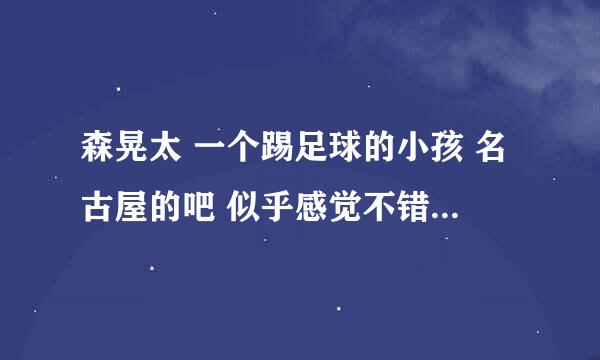 森晃太 一个踢足球的小孩 名古屋的吧 似乎感觉不错 谁知道他的情况